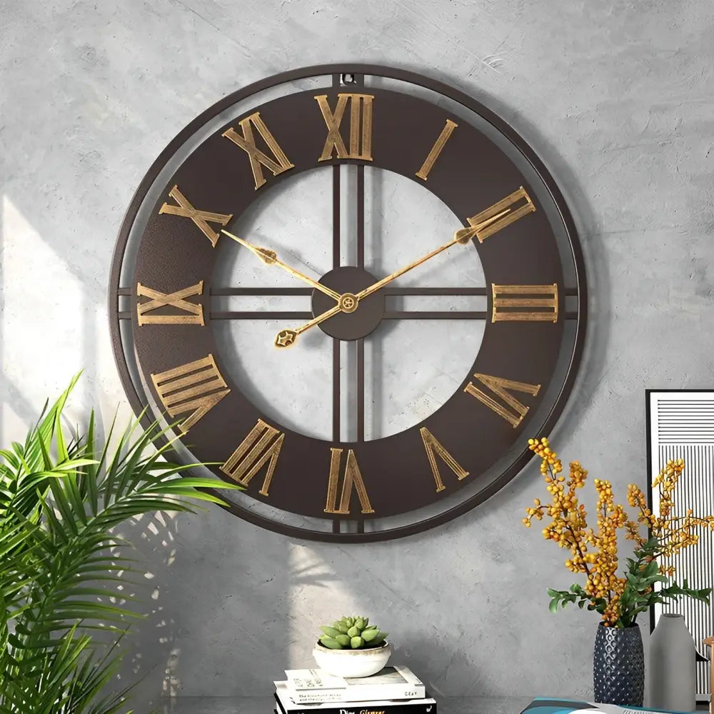 Grande orologio da parete in stile industriale