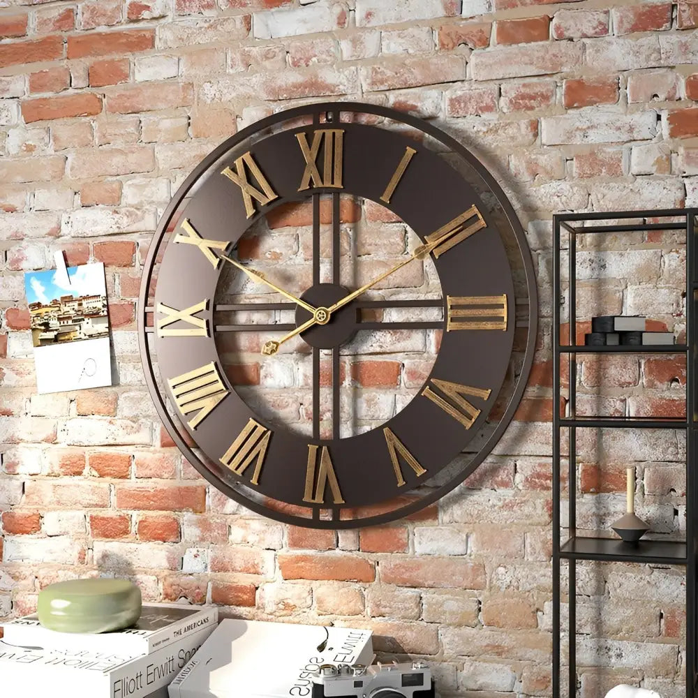 Grande orologio da parete in stile industriale