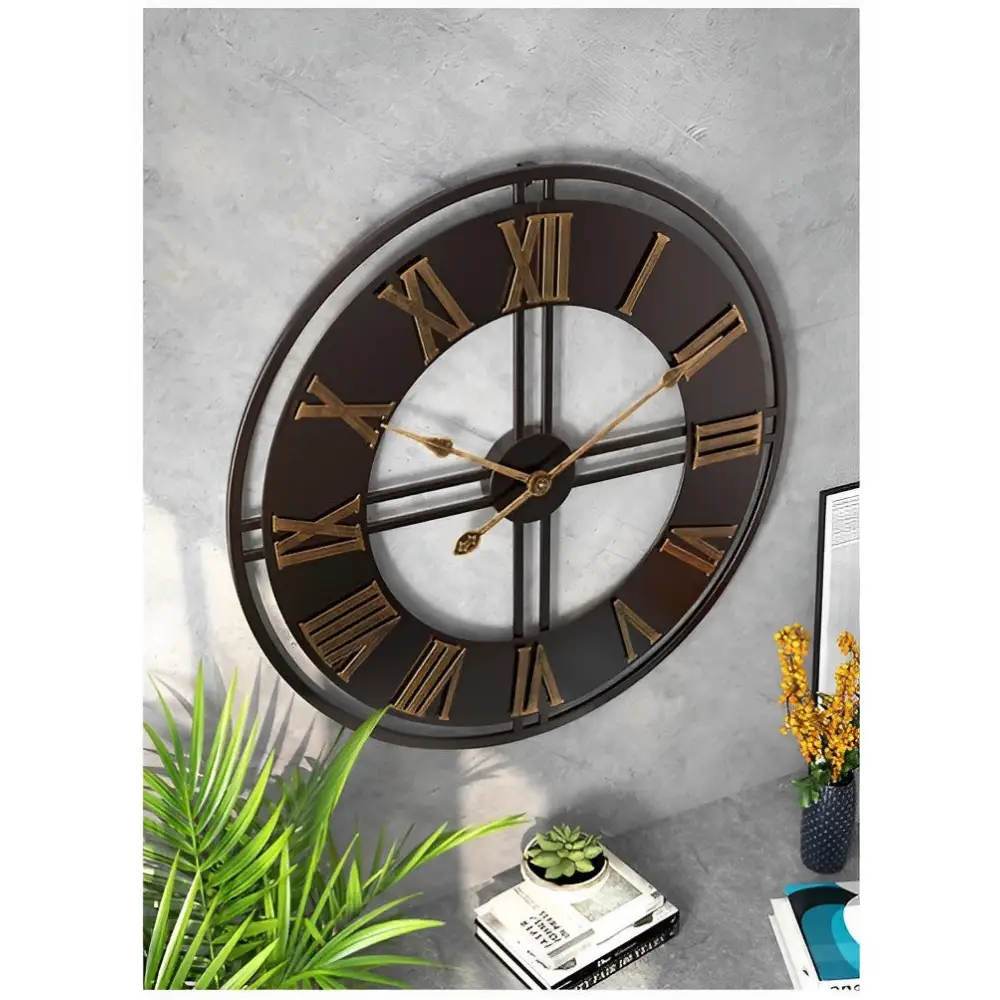 Grande orologio da parete in stile industriale