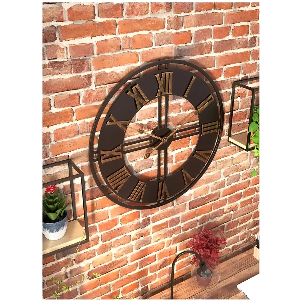 Grande orologio da parete in stile industriale