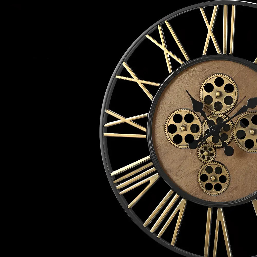 Grande orologio da parete in stile steampunk con ingranaggi