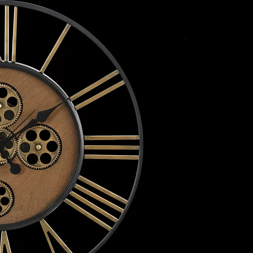 Grande orologio da parete in stile steampunk con ingranaggi