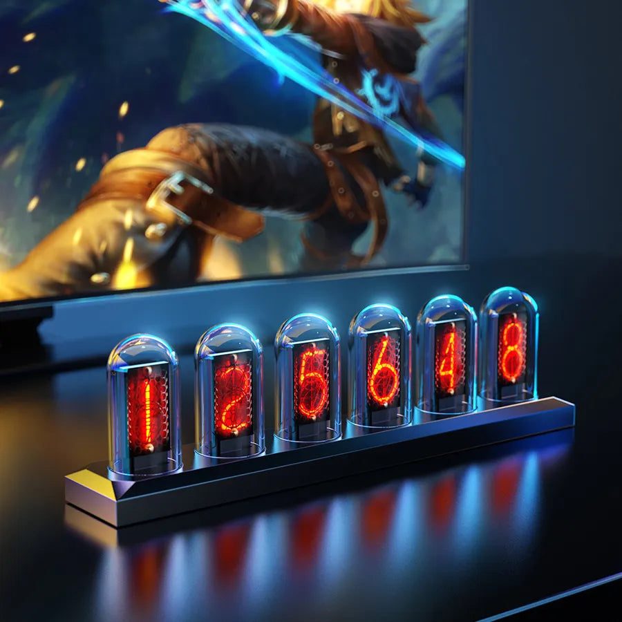 Orologio Nixie a LED futuristico