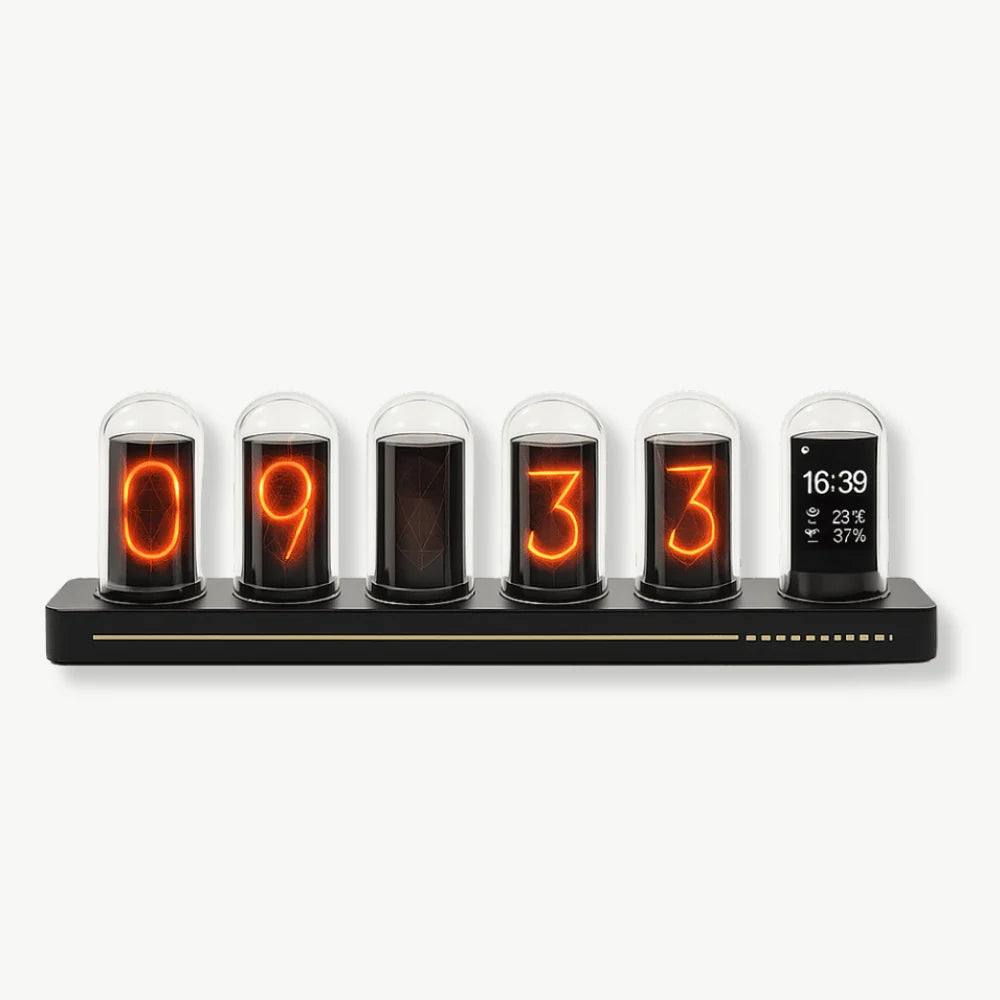 Orologio Nixie animato in stile retrò