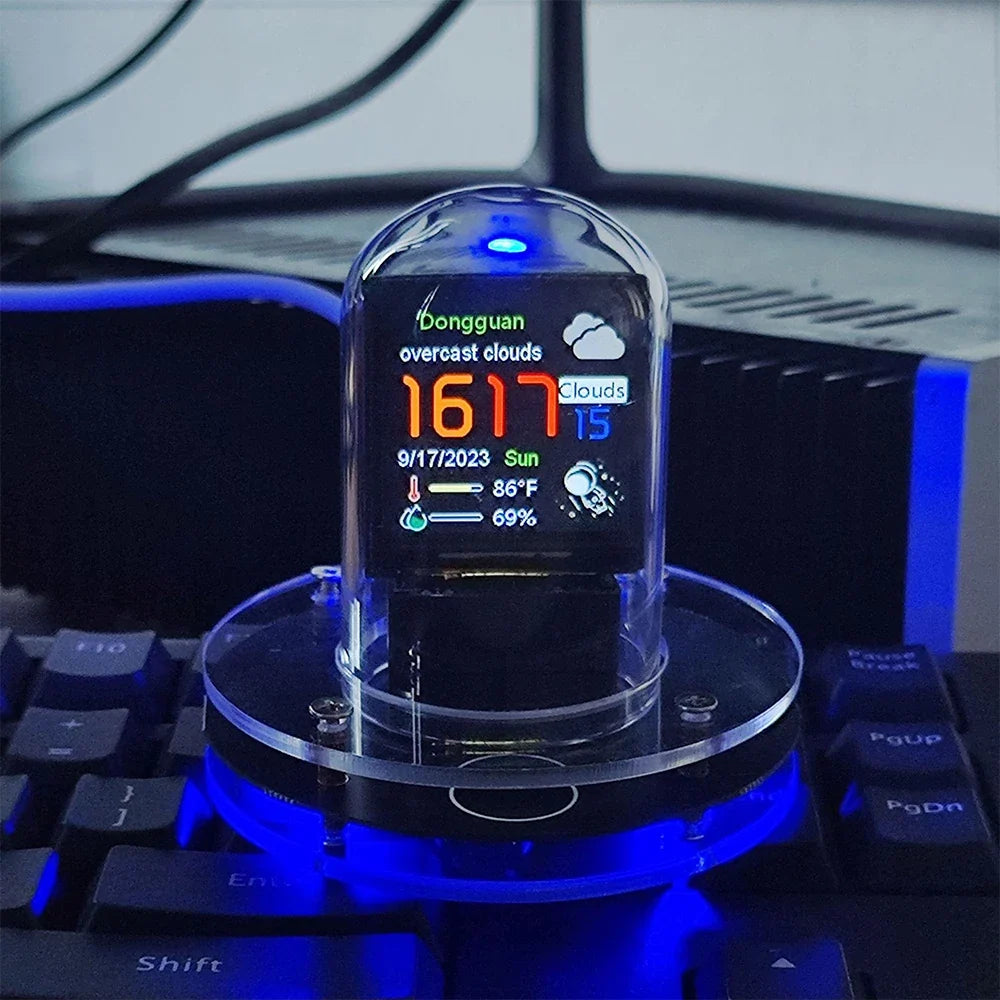 Orologio Nixie con mini stazione meteorologica