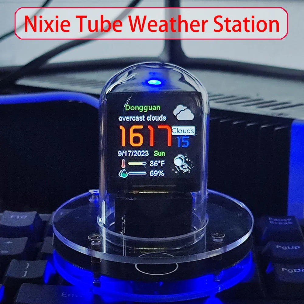 Orologio Nixie con mini stazione meteorologica