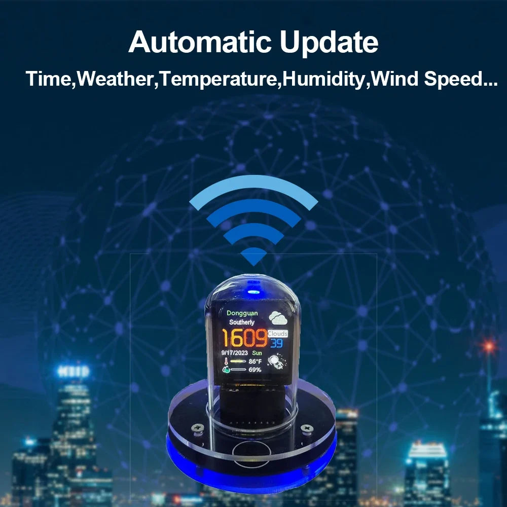 Orologio Nixie con mini stazione meteorologica