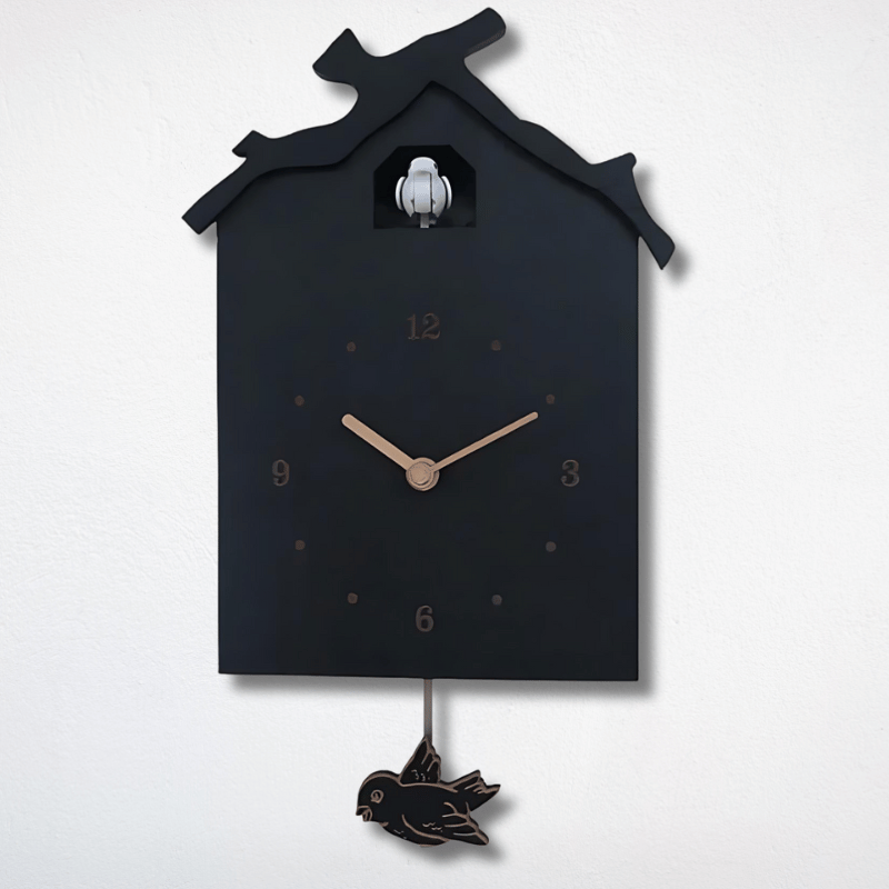 Orologio a cucù moderno nero/blu