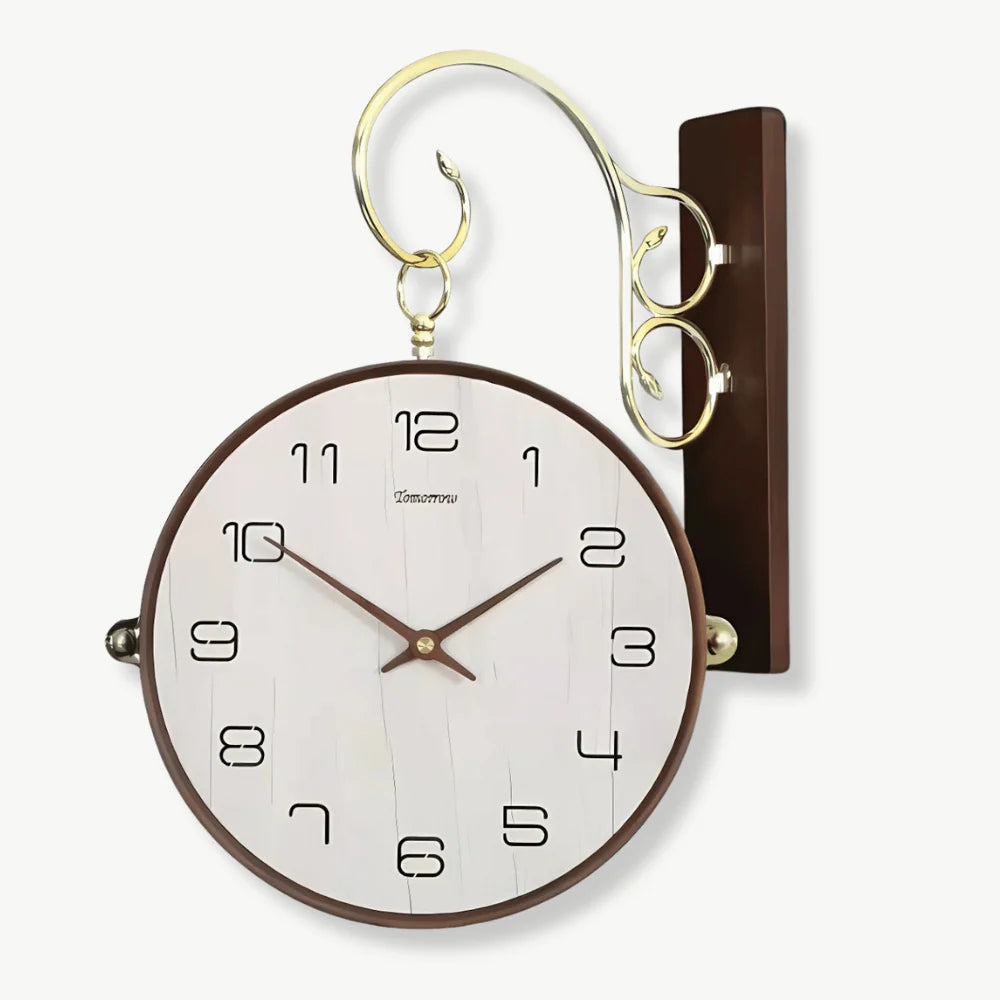 Orologio bifacciale in legno