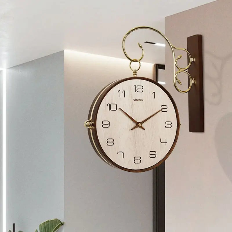 Orologio bifacciale in legno