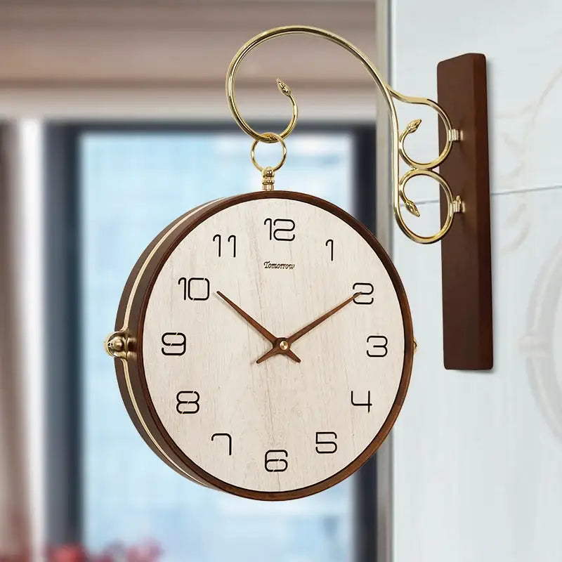 Orologio bifacciale in legno
