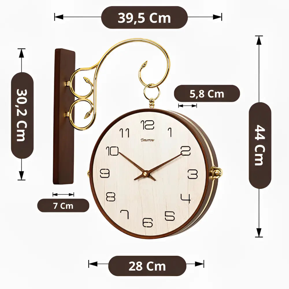 Orologio bifacciale in legno