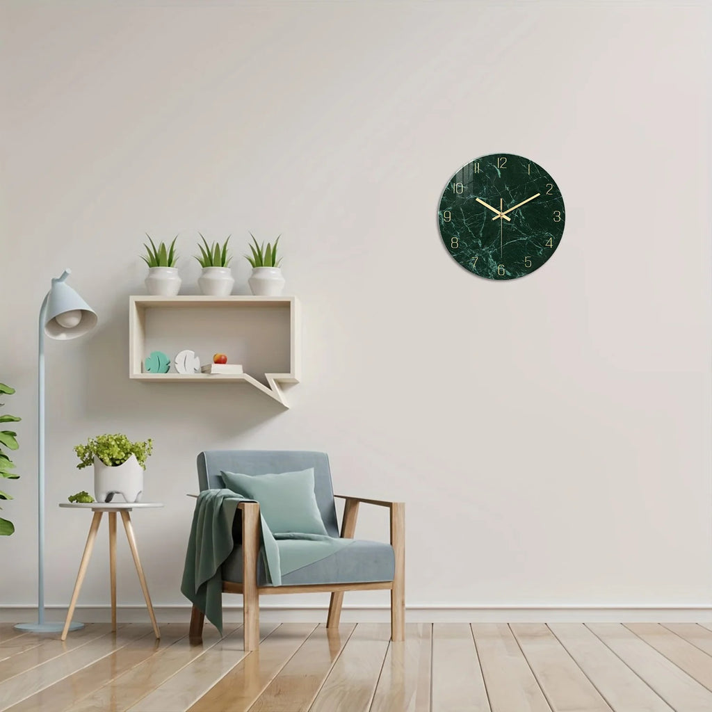 Orologio da Parete Effetto Marmo Verde