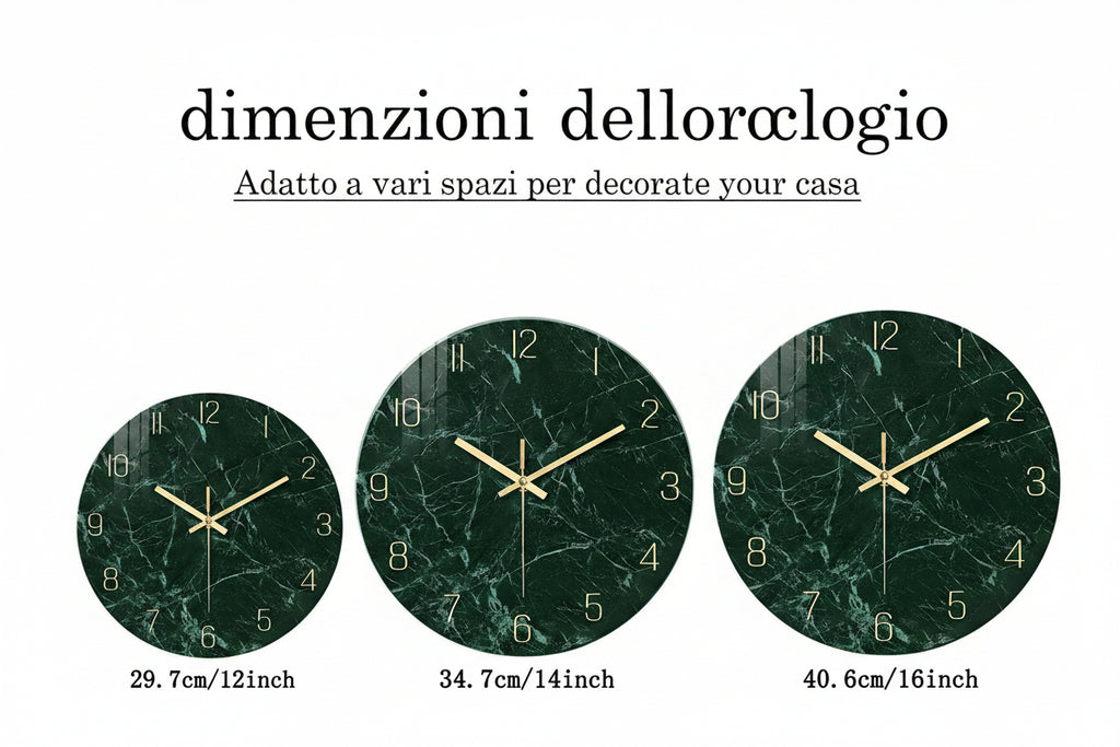 Orologio da Parete Effetto Marmo Verde