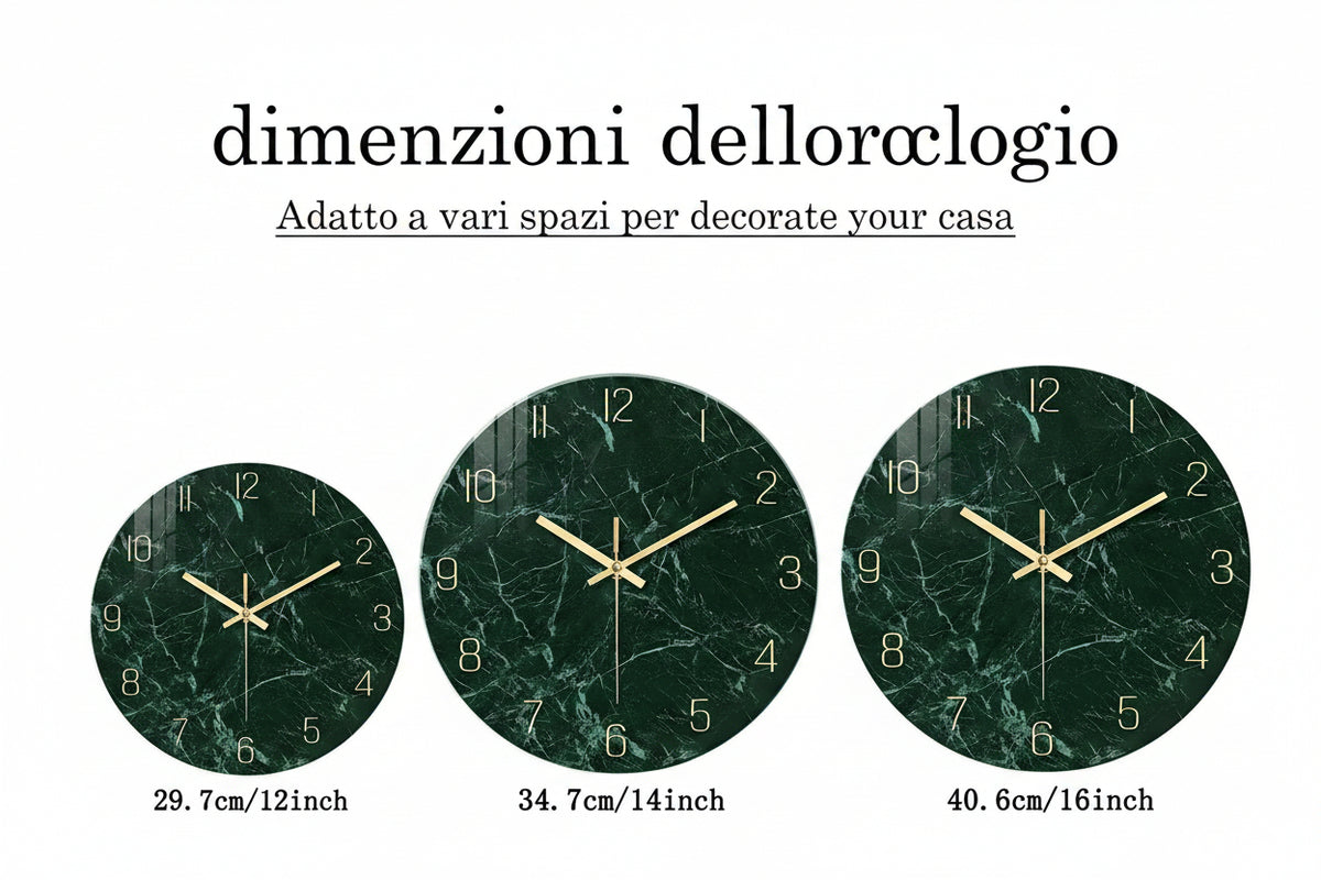 Orologio da Parete Effetto Marmo Verde