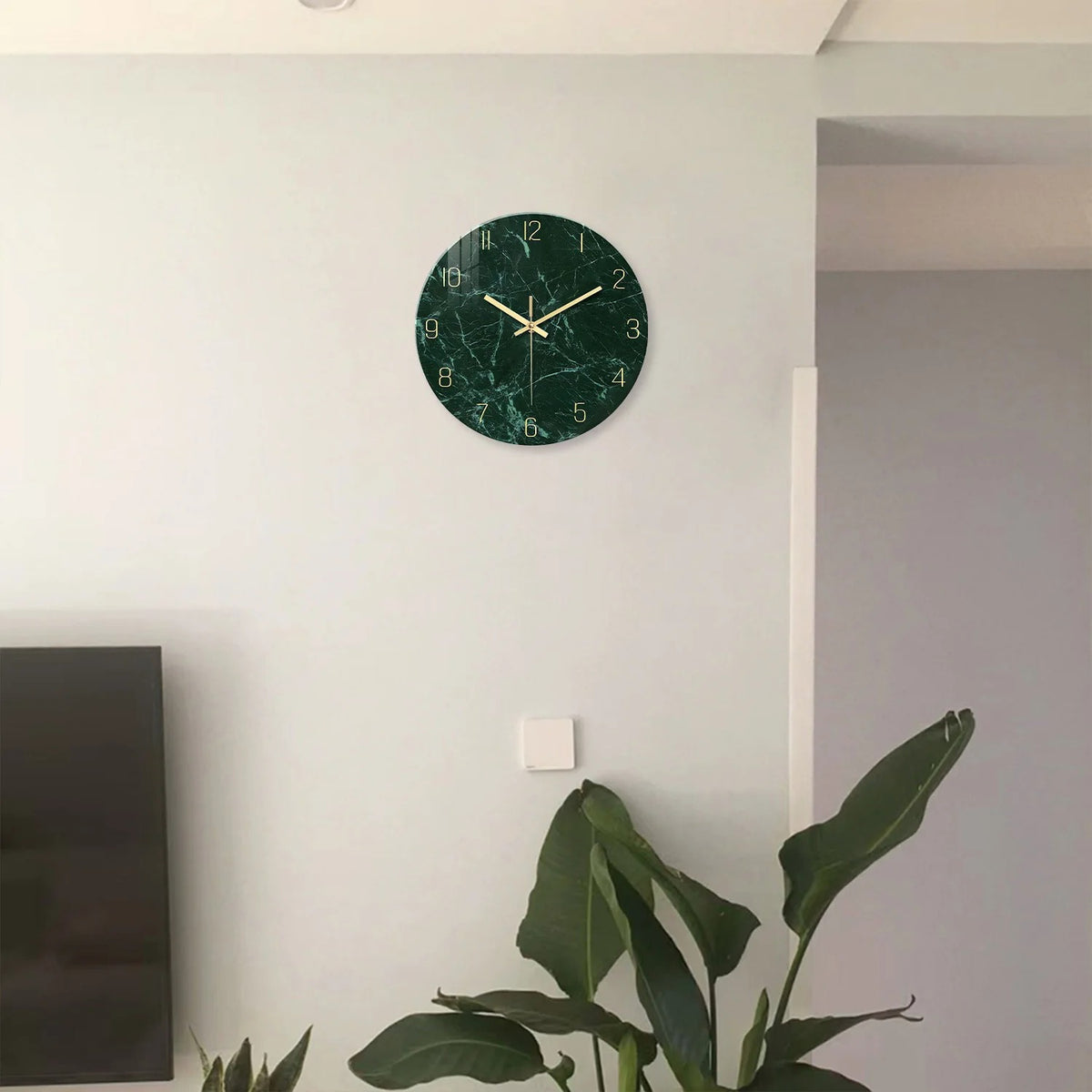 Orologio da Parete Effetto Marmo Verde