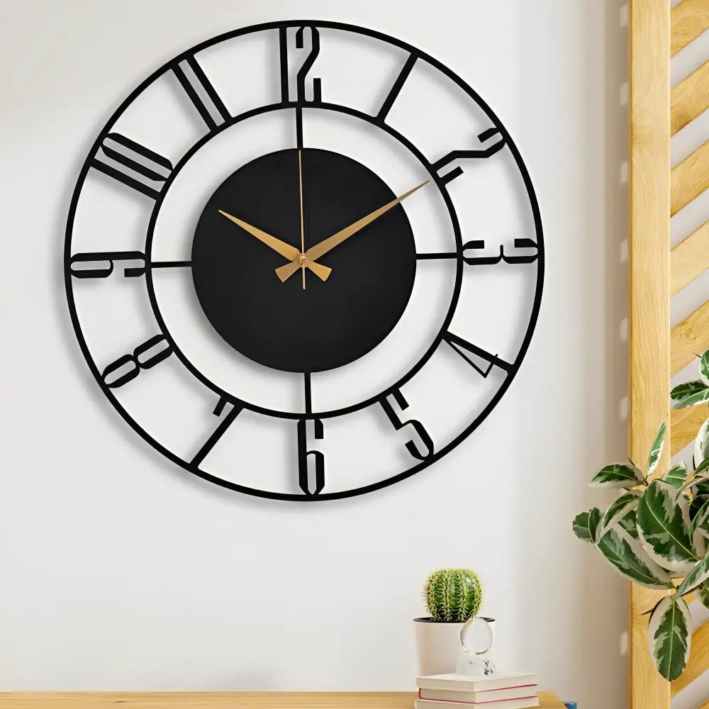 Orologio da Parete Moderno in Legno Nero