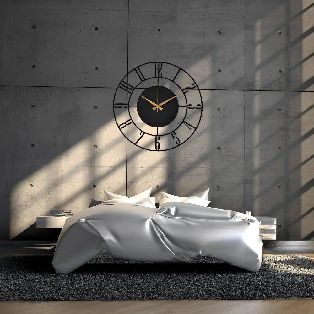 Orologio da Parete Moderno in Legno Nero