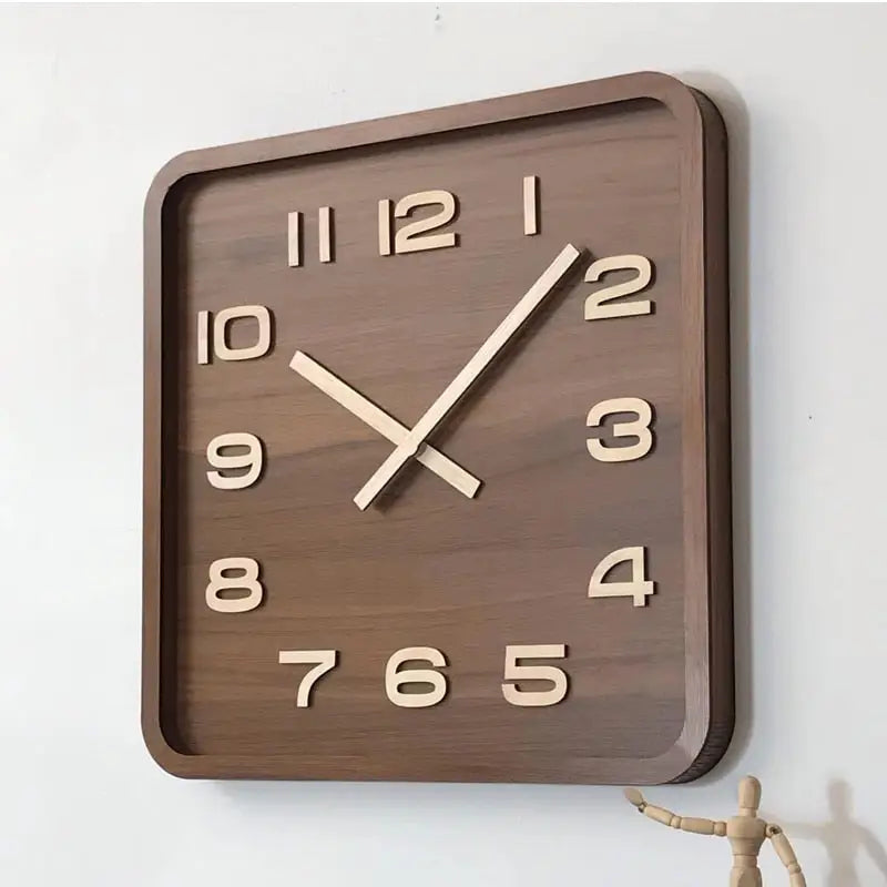 Orologio da Parete Quadrato in Legno