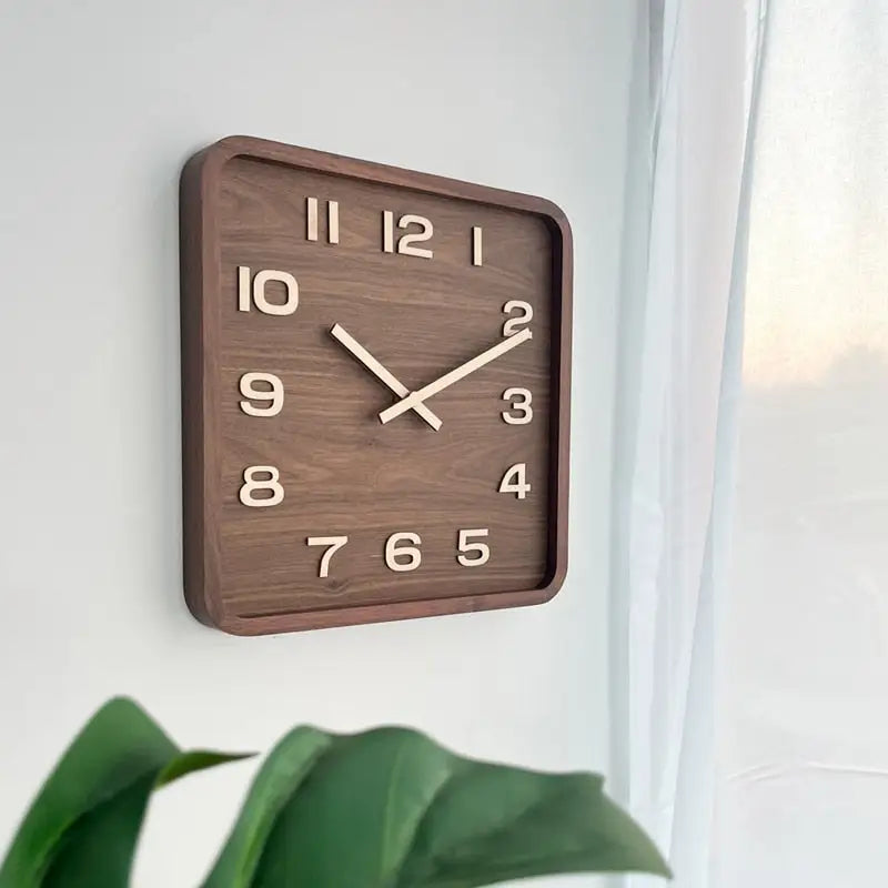 Orologio da Parete Quadrato in Legno