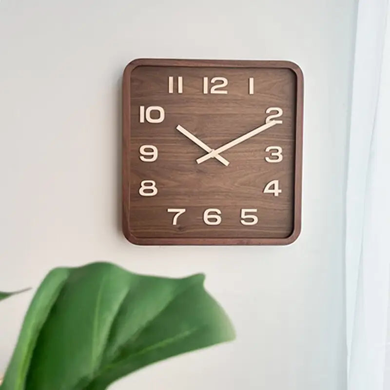 Orologio da Parete Quadrato in Legno