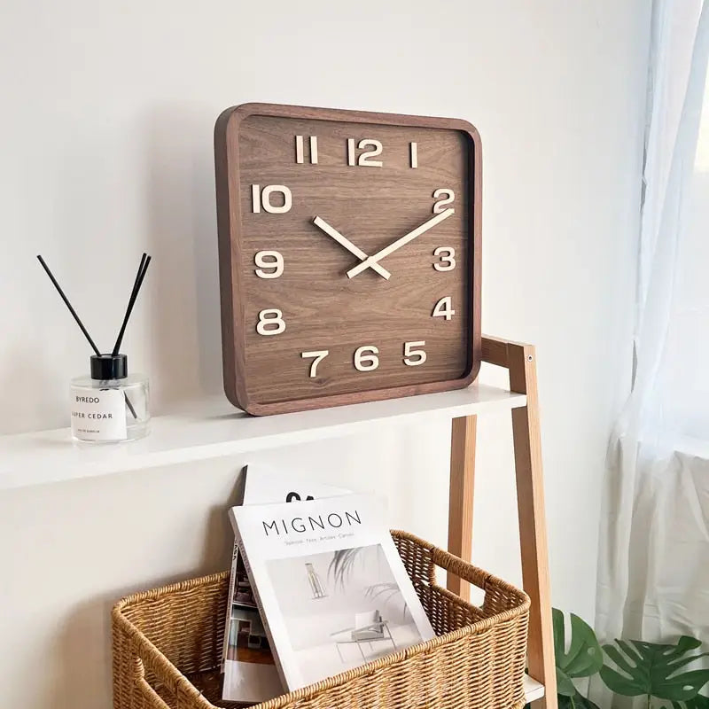 Orologio da Parete Quadrato in Legno