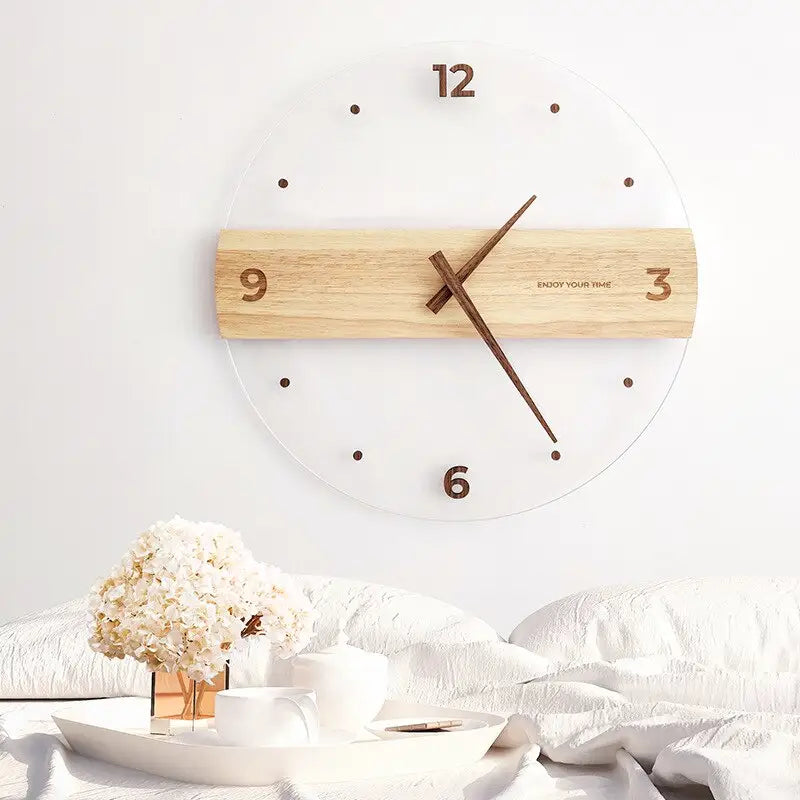 Orologio da Parete in Legno e Acrilico