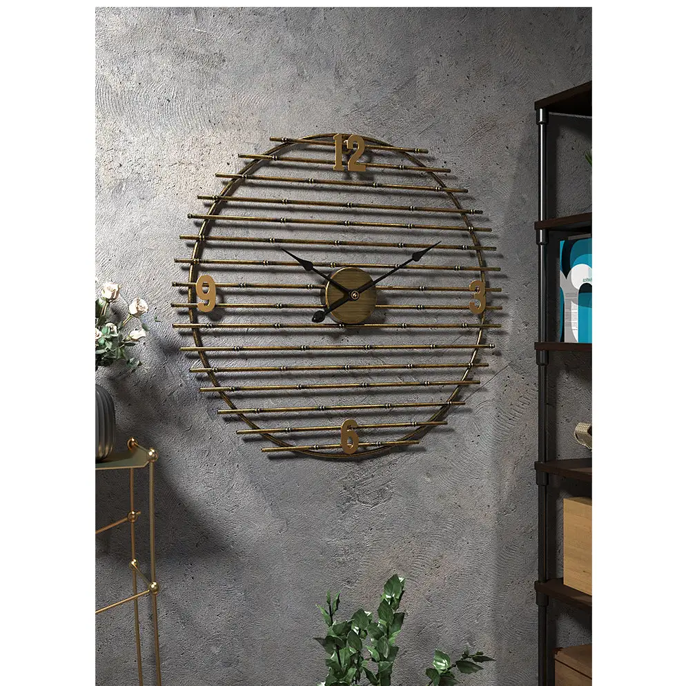 Orologio da Parete in Metallo Dorato