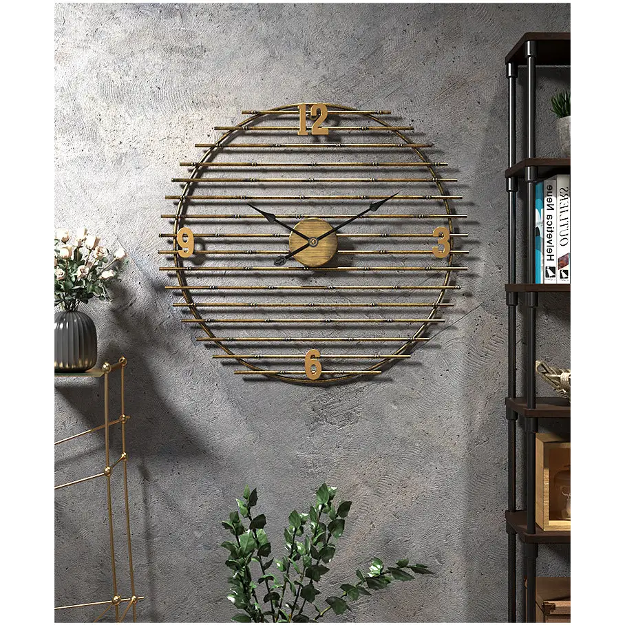 Orologio da Parete in Metallo Dorato
