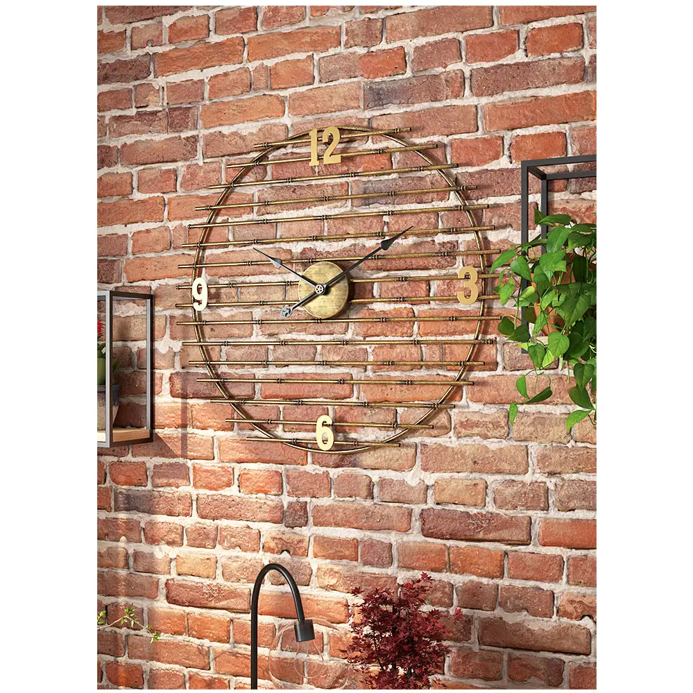Orologio da Parete in Metallo Dorato