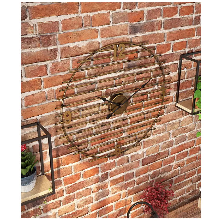 Orologio da Parete in Metallo Dorato