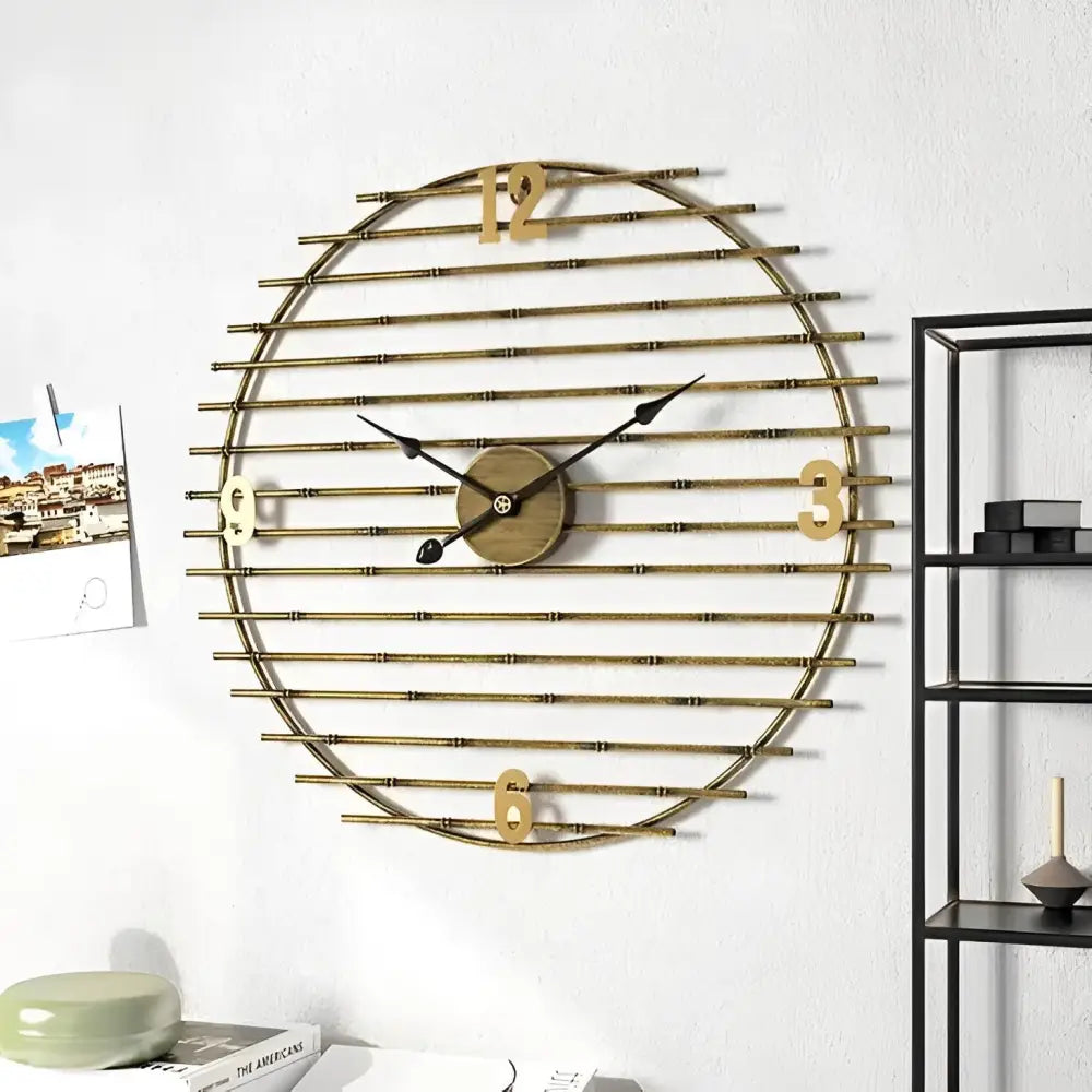 Orologio da Parete in Metallo Dorato