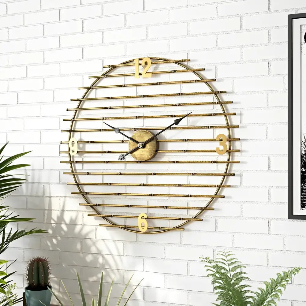 Orologio da Parete in Metallo Dorato