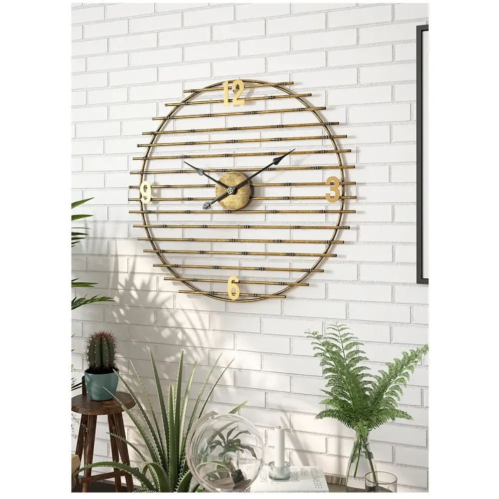 Orologio da Parete in Metallo Dorato