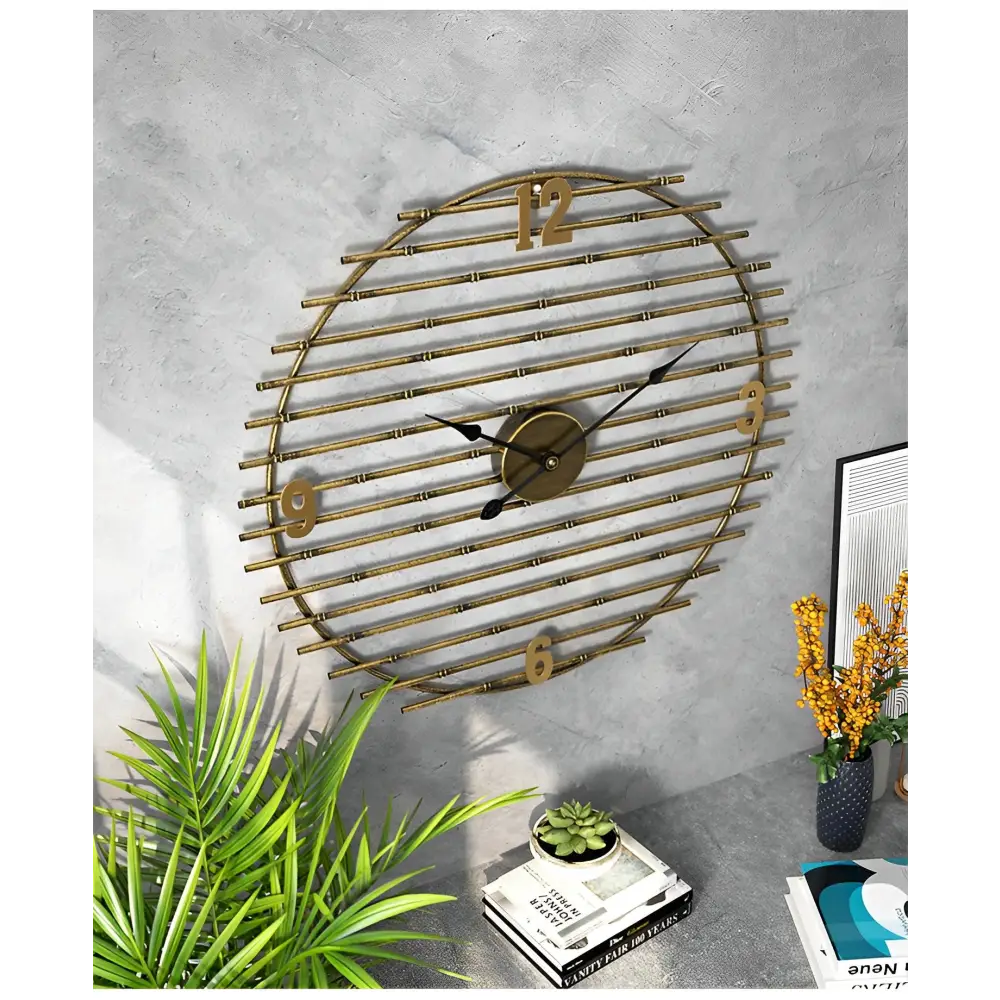 Orologio da Parete in Metallo Dorato