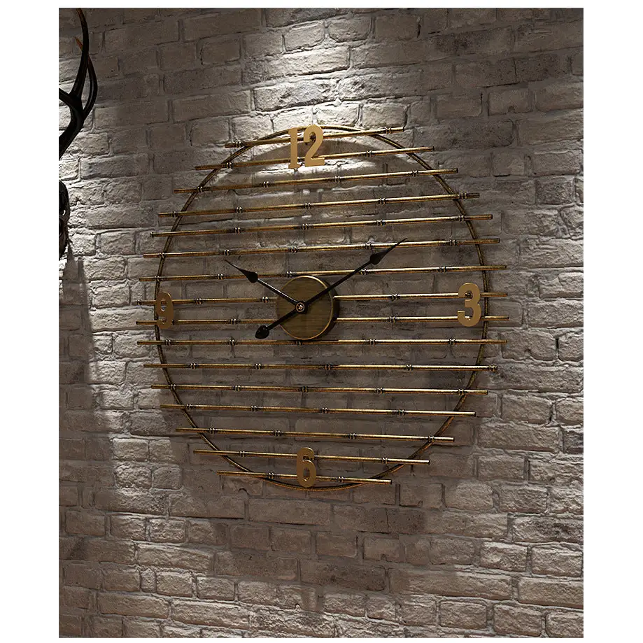 Orologio da Parete in Metallo Dorato