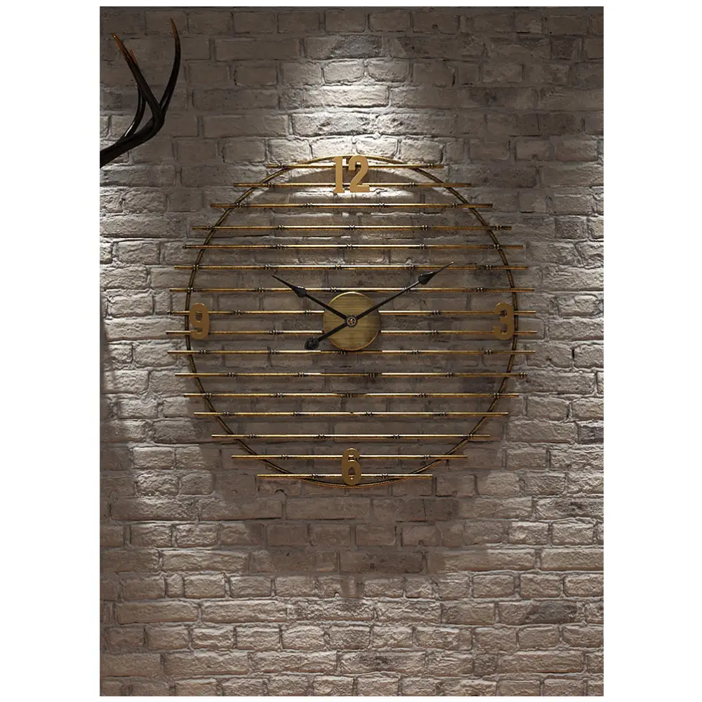 Orologio da Parete in Metallo Dorato