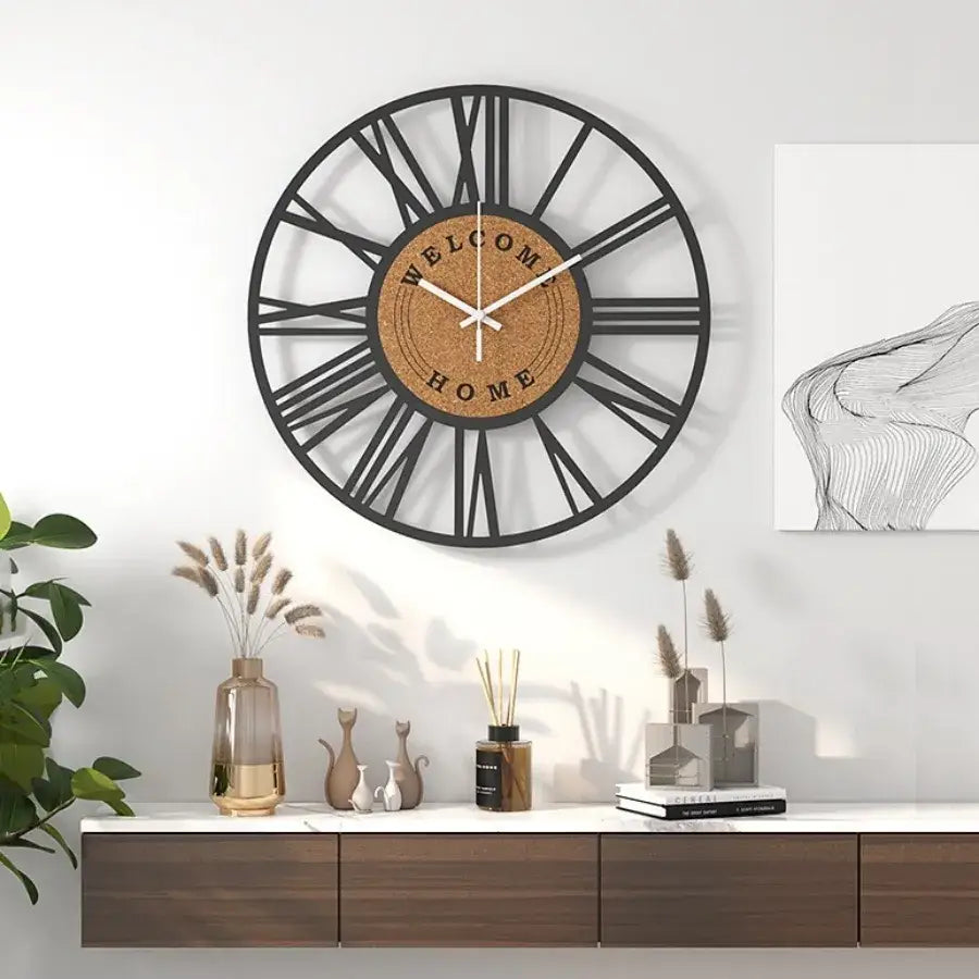 Orologio da Parete in Metallo e Sughero