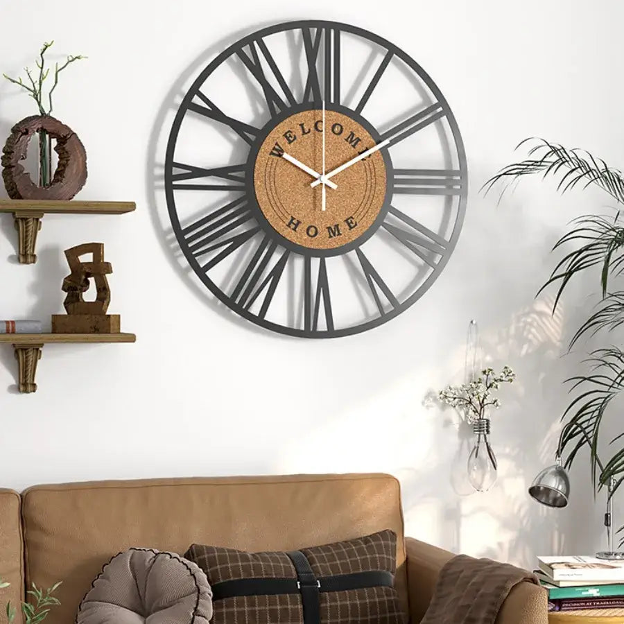 Orologio da Parete in Metallo e Sughero