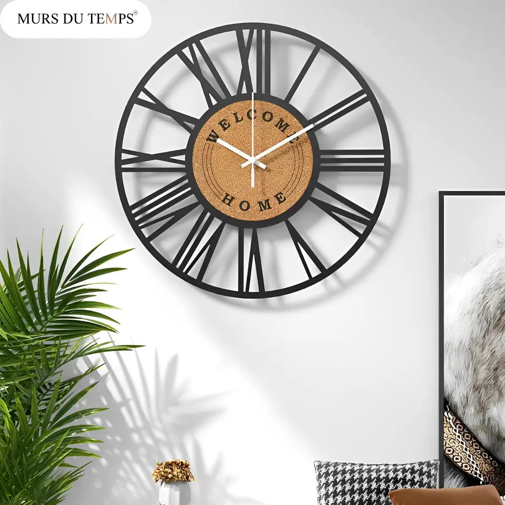 Orologio da Parete in Metallo e Sughero