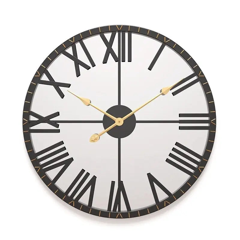 Orologio da parete a specchio nero e oro