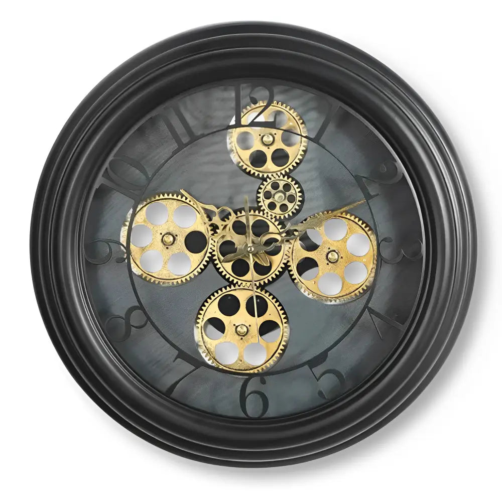 Orologio da parete con ingranaggi a vista