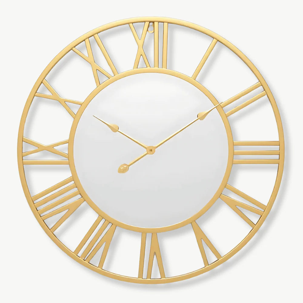 Orologio da parete con numeri romani e specchio