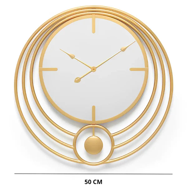 Orologio da parete con specchio e cerchio di design