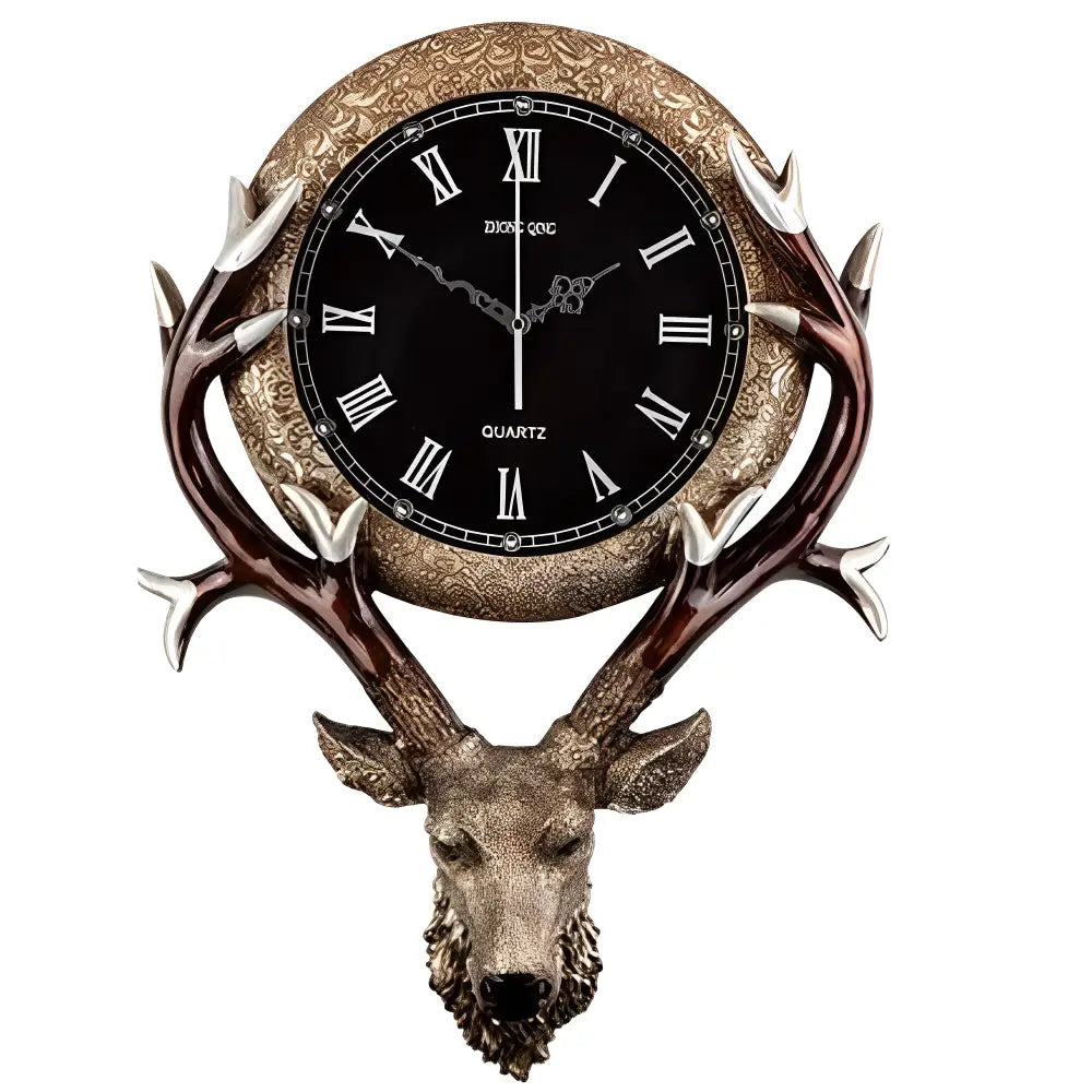 Orologio da parete con testa di cervo