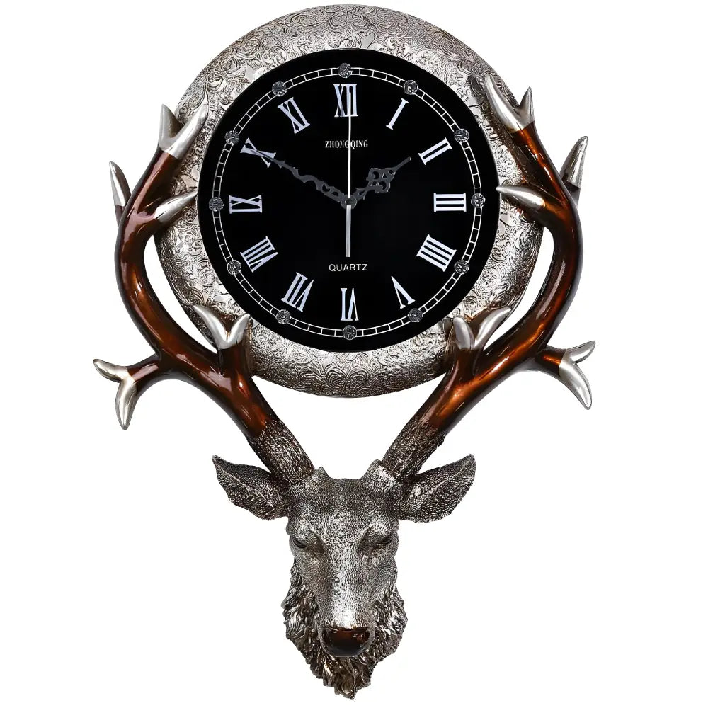 Orologio da parete con testa di cervo