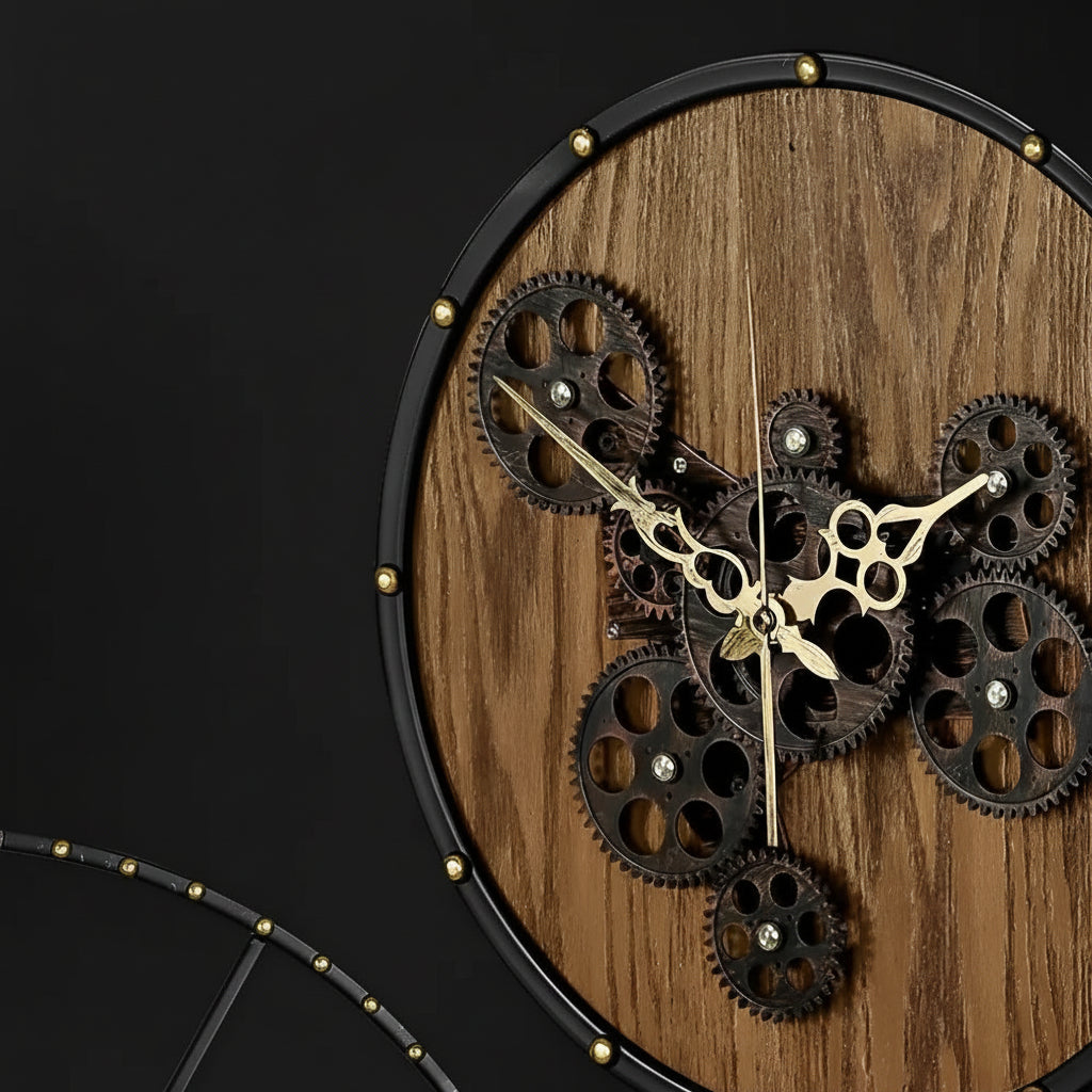 Orologio da parete di design con ingranaggi