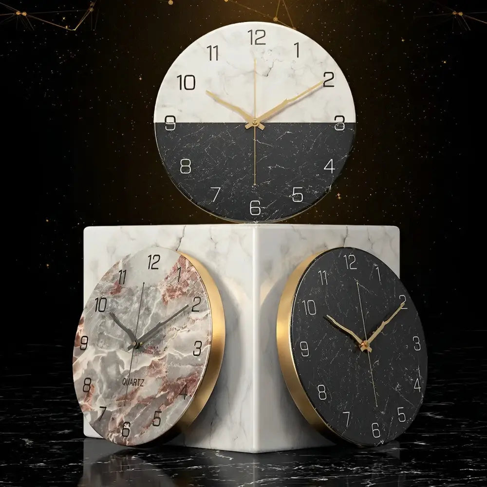 Orologio da parete di design effetto marmo