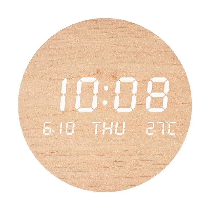 Orologio da parete digitale in legno