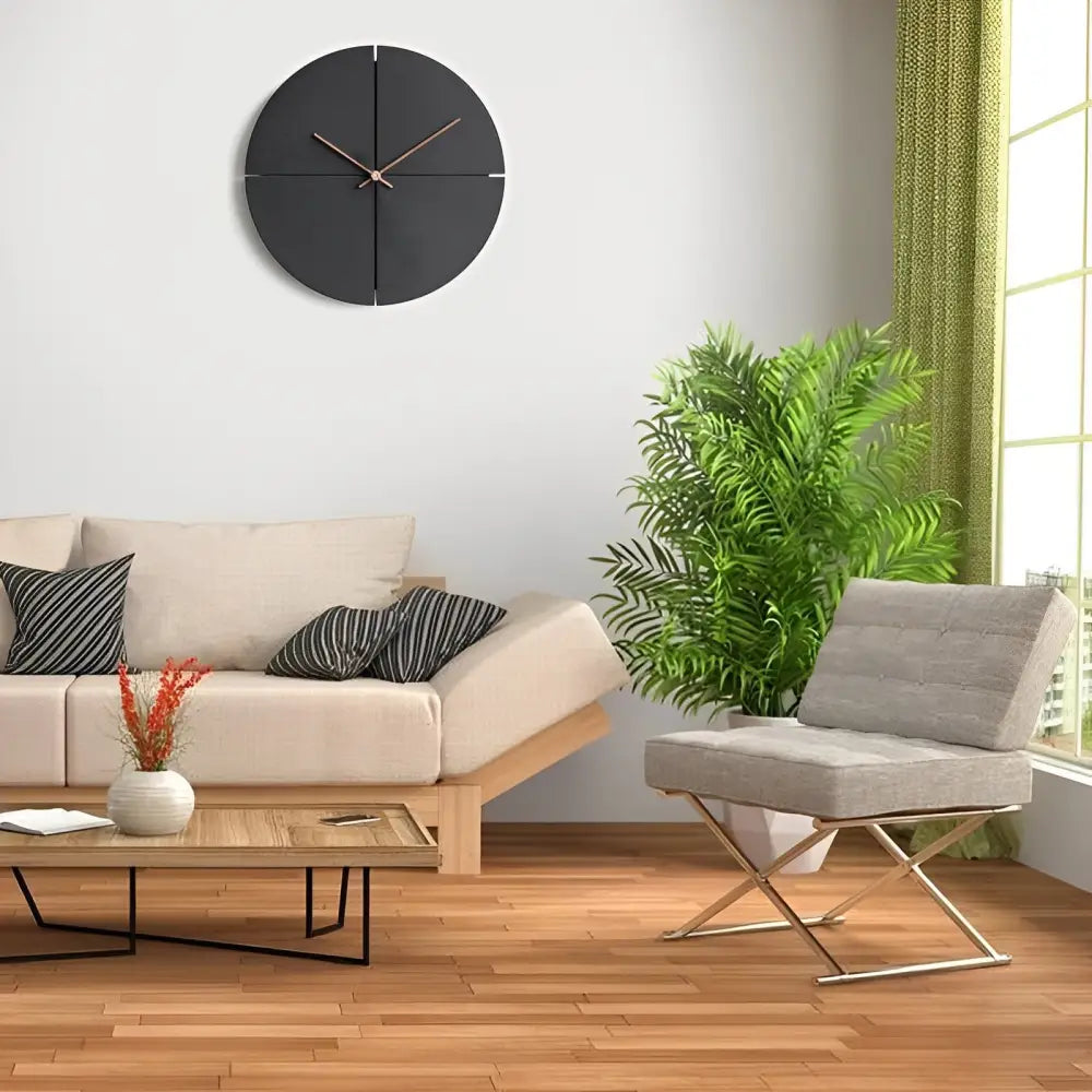 Orologio da parete in legno nordico nero